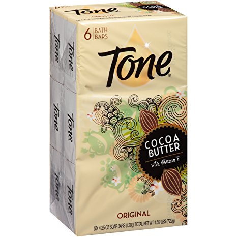 Tone Bath Bars with Cocoa Butter and Botanicals, Original Scent, 6 Bar- 4.25 oz bars Total 722g