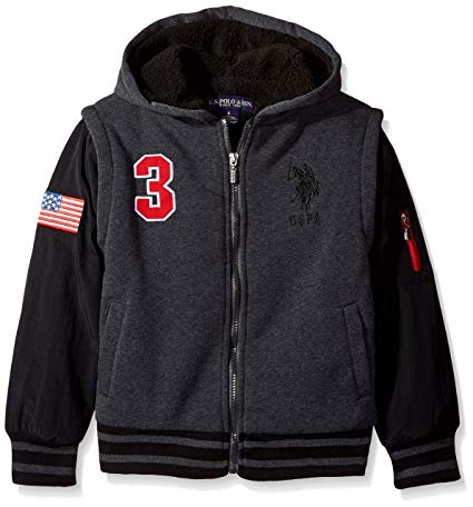 U.S. Polo Assn. Little Boys' Fleece Sherpa Lined Hoodie