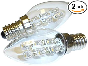 C7 2-Pack LED Night Light Bulb 15 Lumen 0.5W (5W) 2900K E12 Base