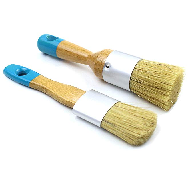 MAXMAN Small Chalk & Wax Paint Brush Set for Chalk Painting,Furniture,Folk Art,Home Decor