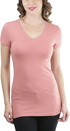 ToBeInStyle Women's Short Sleeve V-Neck Basic T-Shirt