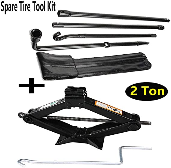 Autofu Spare Tire Removal Tool and Scissor Jack Handle 2 Ton Set for Ford F150 Truck (2004 to 2014) Wheel Release/Removal Repair Lug Wrench Replacement Kit