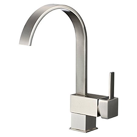 FREUER Organica Collection: Modern Kitchen / Wet Bar Sink Faucet, Brushed Nickel by Freuer