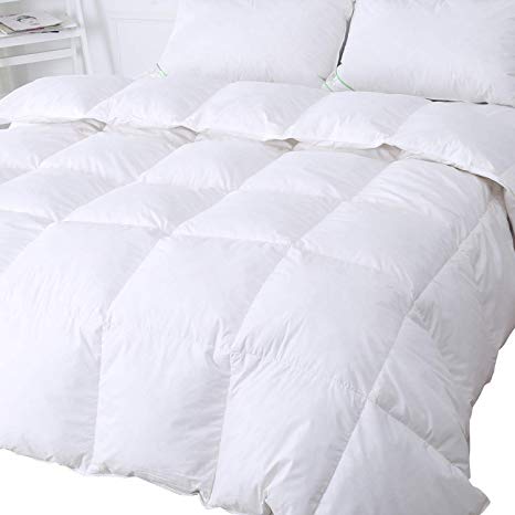 Luxury Goose Feather & Down Duvet Quilt, 13.5 Tog 100% Cotton Shell Anti Dust Mite & Down Proof Fabric, White by DUO-V HOME, Super King Size