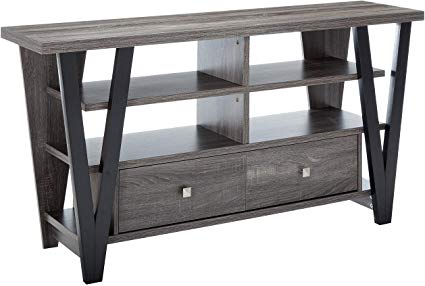 Coaster 701015-CO 60" Tv Stand In Distressed, Grey/Black