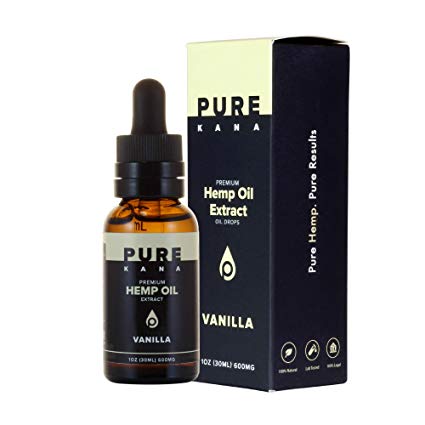PureKana Oil - Vanilla Flavored Pure Hemp Oil Extract - 100% Natural - Reduce Anxiety, Relieve Pain, Improve Sleep Quality (600mg)