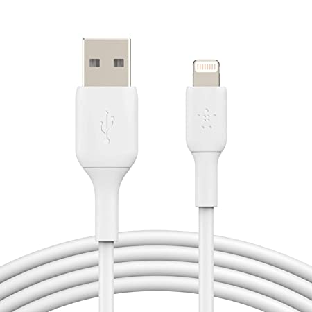 Belkin Lightning Cable (Boost Charge Lightning to USB Cable for iPhone, iPad, AirPods) MFi-Certified iPhone Charging Cable, 3ft/1m, White