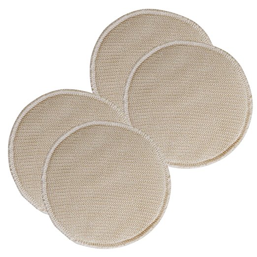 2 pairs Reusable Nursing Breast Pads, Bourette Silk / Organic Wool (Size 1)