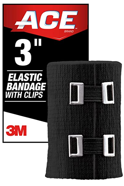 ACE - 207333 3" Elastic Bandage Wrap with Clips, Black