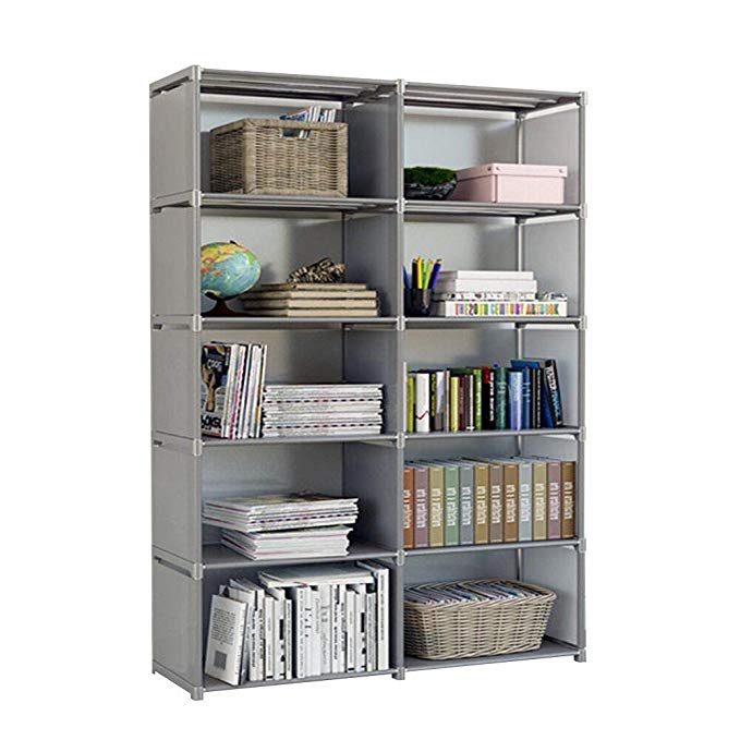 Rerii Cube Organizer Shelf, 10-Cube Storage Closet Organizer, Cabinet Bookcase, Bookshelf, Free Standing Shelves for Bedroom Living Room Office