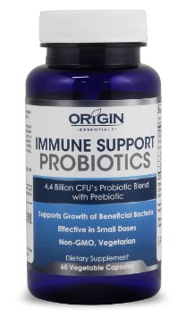 Essentials Immune Support Probiotics - With Prebiotics Supplement - Vegan non-GMO - Designed for Men and Women