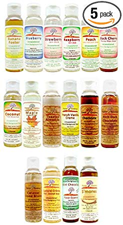 GIFT PACK -ANY 5 UNSWEETENED NATURAL FLAVORS -by Flavor Essence (Customize your flavor choices and gift message during the purchase and checkout)
