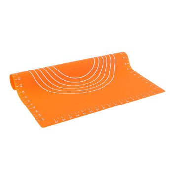 Crystallove 1620inch Non-Stick Rolling Silicone Baking Mat with Measurements Heat-Proof Placemats of Bakeware Sets orange-big size
