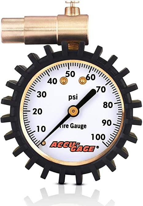 Accu-Gage Presta Valve Bicycle Tire Pressure Gauge, 100psi