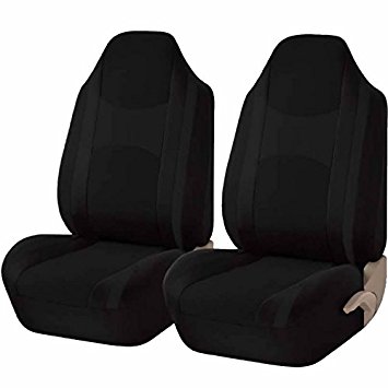 U.A.A. Inc. ® Mesh Honeycomb Front High Back Bucket Seat Covers Set (Black)