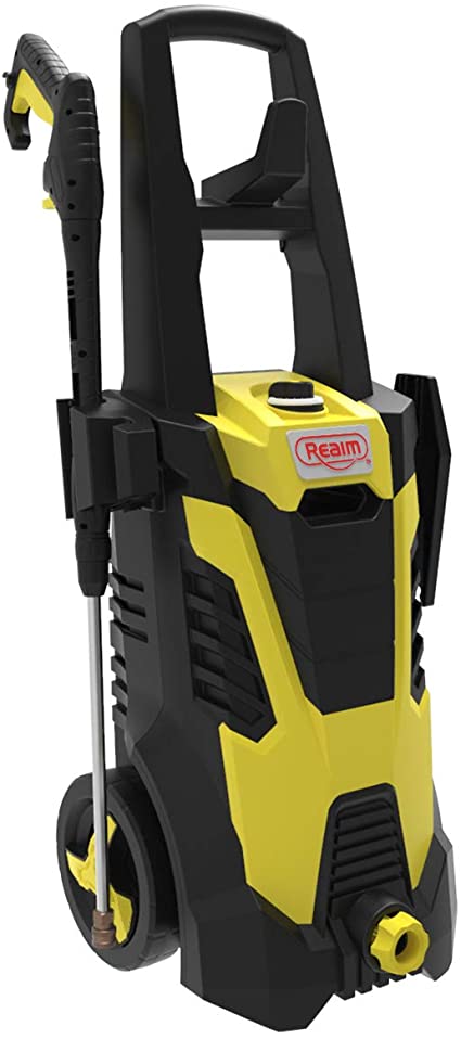 Realm BCM Electric Pressure Washer, 2300 PSI, 1.75GPM, 14.5 Amp with Spray Gun,5 Nozzles, Built in Detergent Bottle, Yellow Black