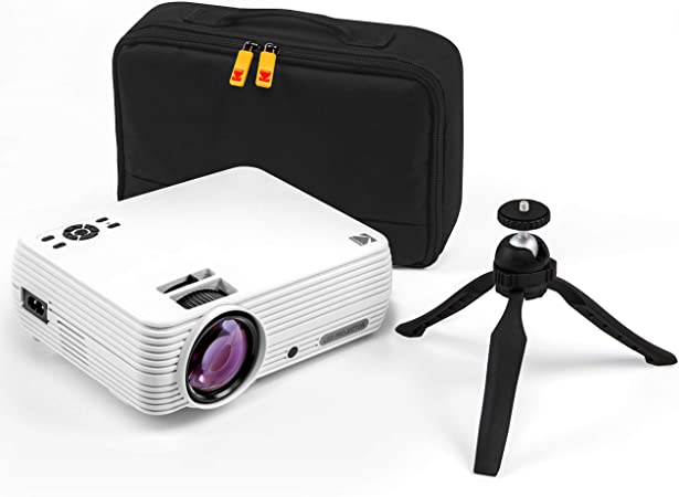 KODAK FLIK X7 Home Projector (Max 1080p HD) with Tripod, & Case Included | Compact, Projects Up to 150” with 720p Native Resolution & 30,000 Hour, Lumen LED Lamp| AV, VGA, HDMI & USB Compatible