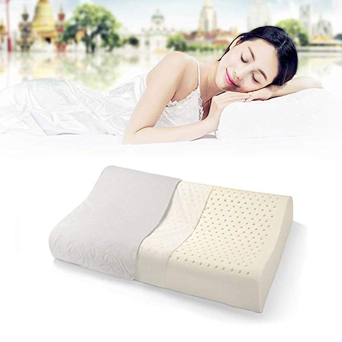 Latex Pillow Granule Massage Pillow for Improvement of Insomnia Treatment Neck Massage, Hypoallergenic, Antibacterial, Anti-mite Dust
