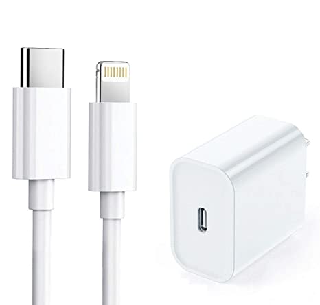 EPAQT™ Turbo Charging Type-C 18W Power Adapter with Fast Charging & Data Sync USB Cable Compatible for iPhone 8/8 Plus/X/XR/XS MAX/XS/ 11/11 PRO/ 11 PRO MAX/iPads & iOS Devices - (Adaptor Cable)