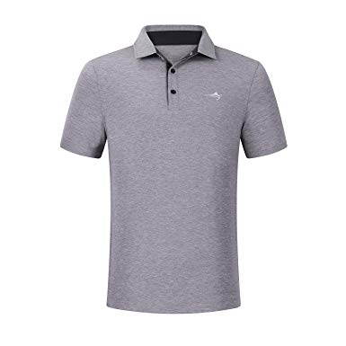 HELATILA Men's Short-Sleeve Regular-Fit Golf Polo Shirt, Lightweight Breathable and Quick-Dry Fabric