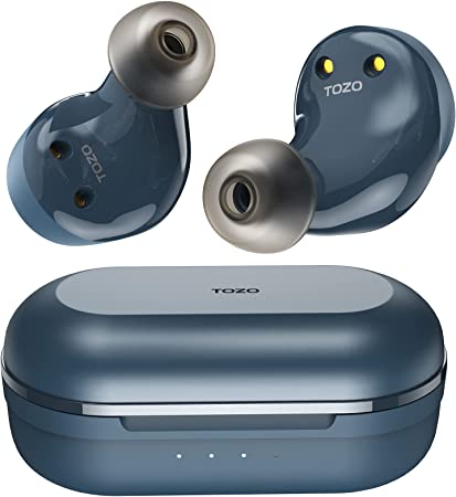 TOZO NC9 Hybrid Active Noise Cancelling Wireless Earbuds, ANC in Ear Headphones IPX6 Waterproof Bluetooth 5.0 Stereo Earphones, Immersive Sound Premium Deep Bass Headset,Blue