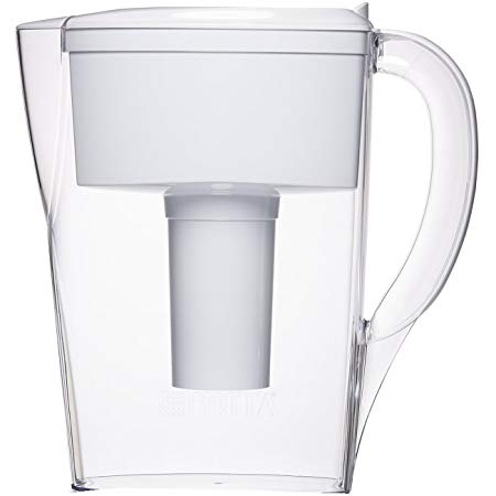 Brita Space Saver Water Filter Pitcher with 1 Replacement Filter, White, 6 Cup