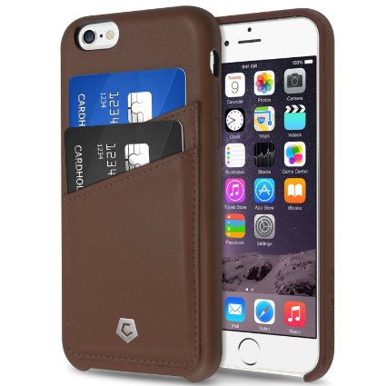 iPhone 6S Case, Cobble Pro Premium Handcrafted [Ultra Slim] Leather Back Case Cover with ID Credit Card Slot Holder for Apple iPhone 6S / iPhone 6, Brown