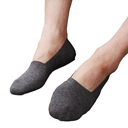 Welltogther Men's No Show Cotton Casual Socks 3 Pack Low Cut Loafer Socks Non Slip