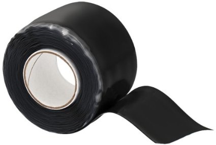 X-Treme Tape TPE-XR1510ZLB Silicone Rubber Self Fusing Tape, 1.5" x 10', Rectangular, Black