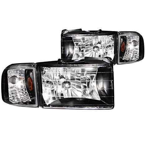 Anzo USA 111067 Dodge Ram Crystal Black with Corner Headlight Assembly - (Sold in Pairs)