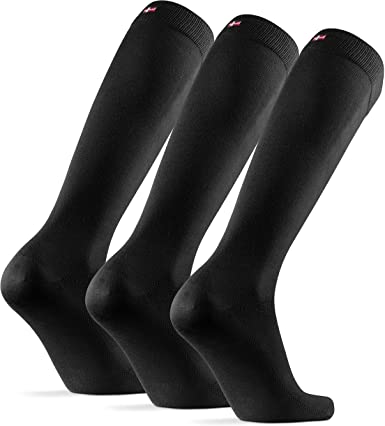 DANISH ENDURANCE Calcetines de Bambú Altos, Hasta la Rodilla, Para Hombre y Mujer, Suaves y Transpirables, Estilo Clásico, Uso Diario,Pack de 3