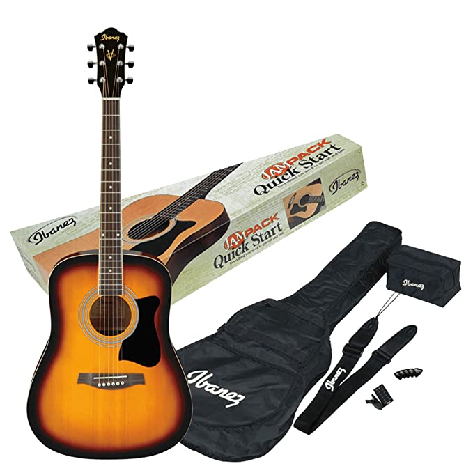 Ibanez V50NJP-VS Dreadnought Acoustic Guitar Pre Pack (Vintage Sunburst)