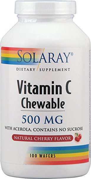 Solaray Chewable Vitamin C 500mg Cherry 100 Tablets