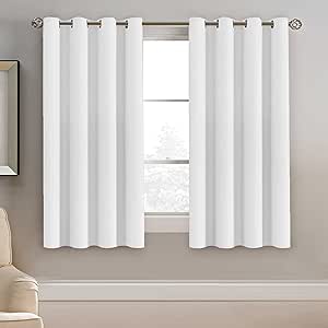 H.VERSAILTEX Pure White Curtain for Living Room Thermal Insulated Window Treatment Curtain 54 inch Length Energy Saving Solid Grommet Top Room Darkening Drape, One Panel, 52" W x 54" L