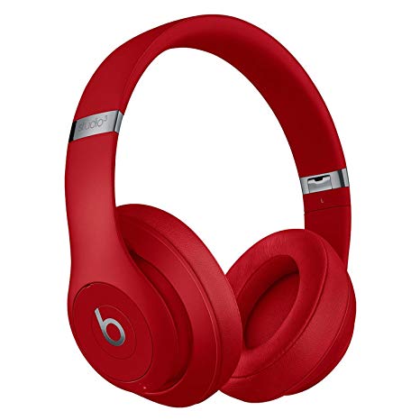 Beats S.t.u.d.io.3 Wireless Bluetooth Built In Mic Over Ear Headphones with Carrying case (Red) (Certified Refurbished)