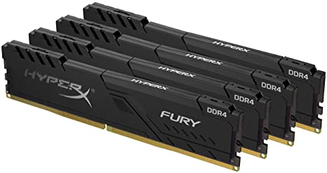 Kingston HYPERX 64GB 3000MHz DDR4 CL16 DIMM (Kit of 4) 1Rx8 Fury Black (HX430C16FB4K4/64)