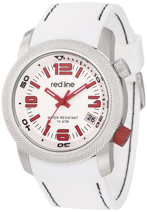 red line Men's RL-50043-02 "Octane" Stainless Steel and White Silicone Watch