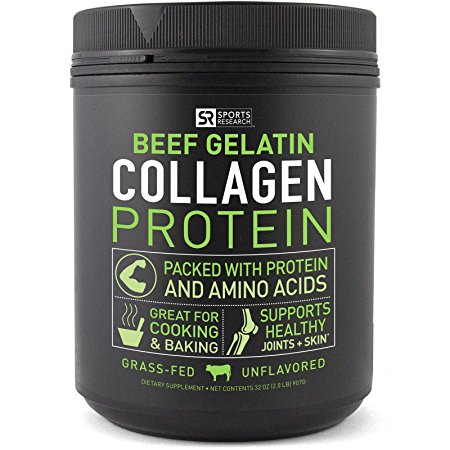NEW! Beef Gelatin Collagen Protein from Pasture Raised, Grass-Fed Cows | Certified Paleo Friendly, Keto-diet approved and Non-GMO - Unflavored (32oz)
