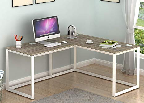 SHW Triangle-Leg L-Shaped Home Office Computer Desk