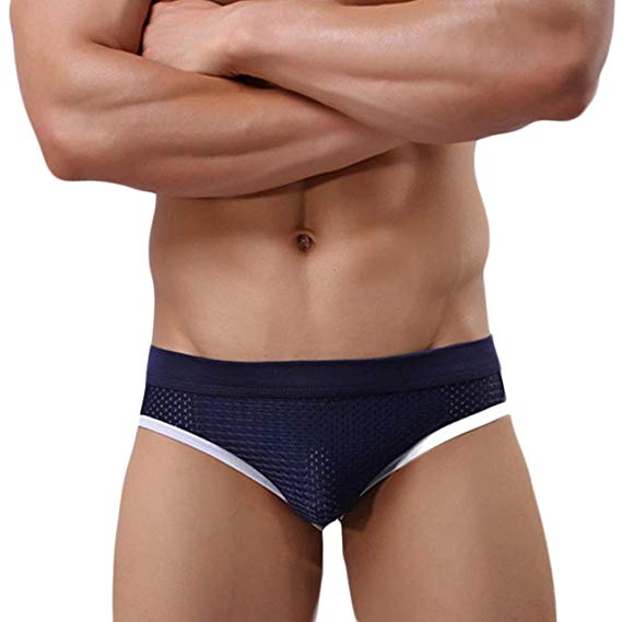 Voberry Men's Hot Sexy Lycra Jockstrap Underwear Boxer Brief Shorts Underpants