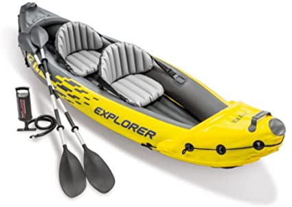 Intex Explorer K2 Kayak, 2-Person Inflatable Kayak Set with Aluminum Oars and High Output