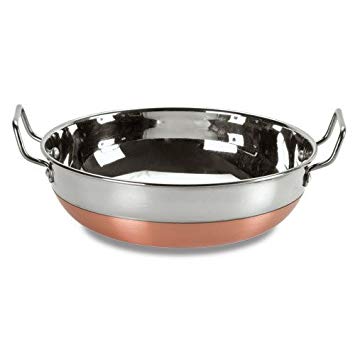 Indian Kadai,Indian Wok with Copper Bottom (9 inches)
