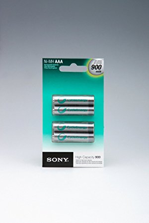 Sony Rechargeable AAA 900 mAh NiMH Batteries, 4 Pack (Discontinued by Manufacturer)