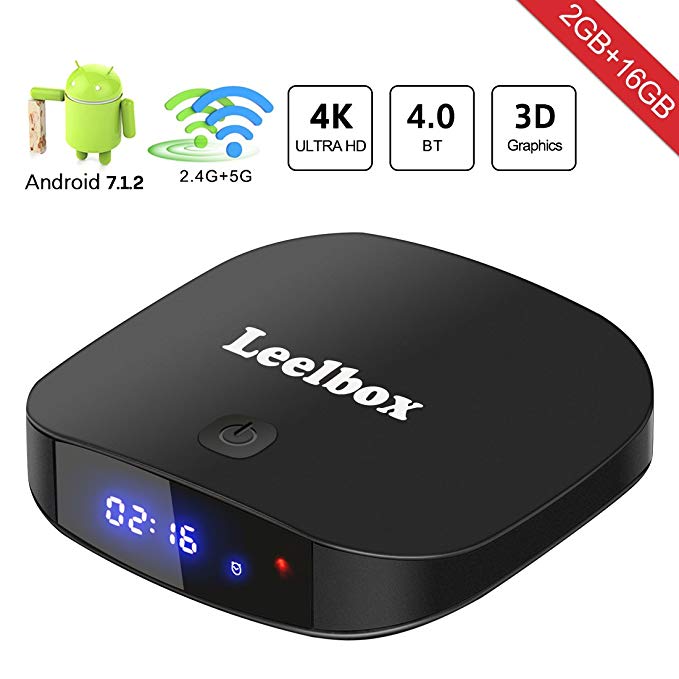 [2018 Edition] Leelbox Q2 pro Android 7.1 TV Box 2GB 16GB Dual-WIFI 2.4GHz/5GHz with BT 4.0 Supporting 4K (60Hz) Full HD