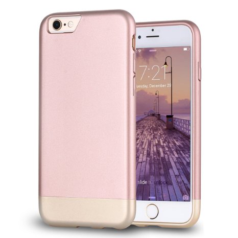 iPhone 6S Case Moze iPhone 6S Case Lifetime Warranty Protective SOFT-Interior Scratch Protection Slider Style Hard Case for iPhone 6S - Rose goldgold