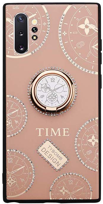 Case For Galaxy Note 10 Plus,Awin Luxurious Original Clock Watch Time Women Girls Soft TPU Shiny Rhinestone Case With Kickstand Ring For Samsung Galaxy Note 10 Plus/Note 10 Plus 5G 6.8inch (Rose Gold)