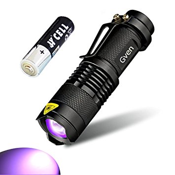 Black Light UV Flashlight , Ultraviolet Lights 1# Best 100 LED Pet Urine Detector 30FT Flood Effect Scorpion Flashlights (AA Batteries Included) … (1 LED)