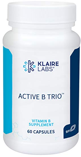 Klaire Labs Active B Trio - B12 as Methylcobalamin, Metafolin Folate & B6 as P-5-P (60 Capsules)