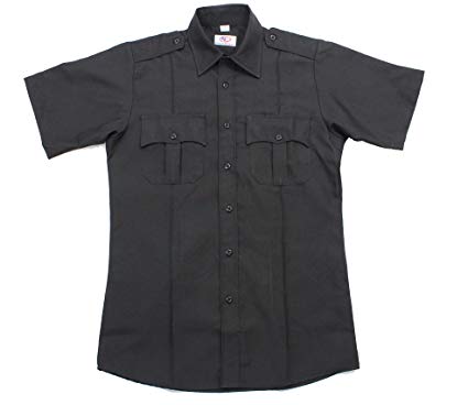First Class 100% Polyester Short-Sleeve Men's Uniform Shirt Black