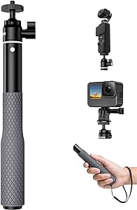 TELESIN Waterproof 360 Selfie Stick for GoPro, 25.75" Extension Stick Pole Monopod w Hand Strap for Go Pro 12 11 10 Insta360 X3 Ace Pro DJI Action 4 Osmo Pocket 3 Underwater Diving Accessories